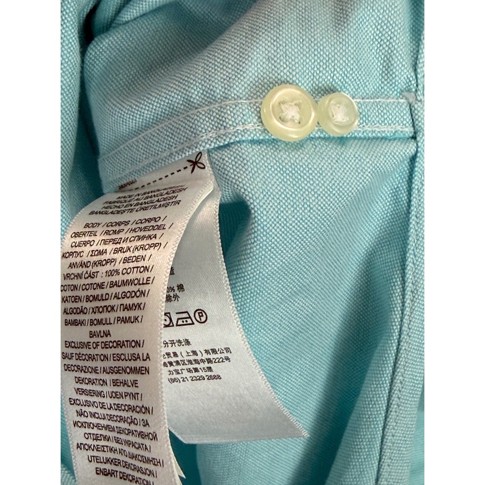 Polo Ralph Lauren Classic Fit Button Down Short Sleeve Shirt Teal Casual Sz XLT - Picture 6 of 7